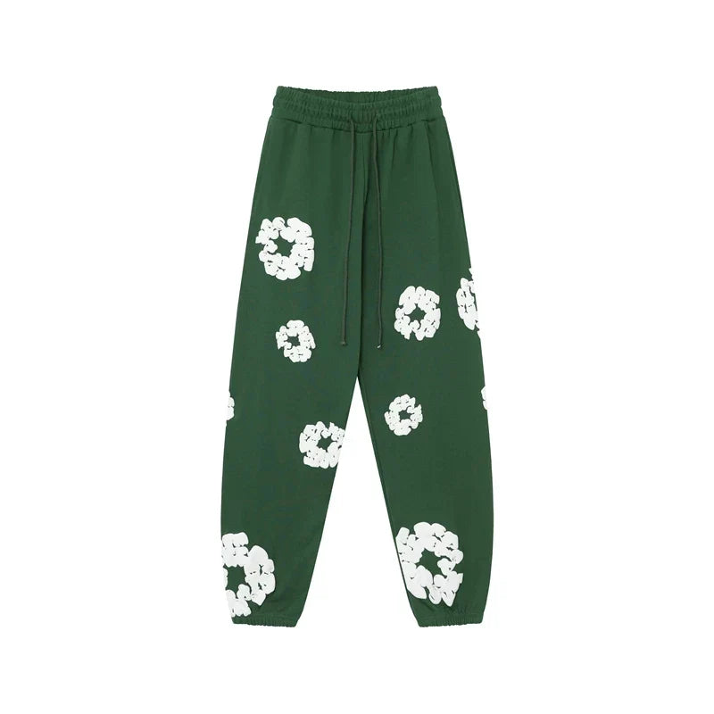 Denim Tears Kapok Foam Print Jogger Pants Dark Green Streetwear Trousers
