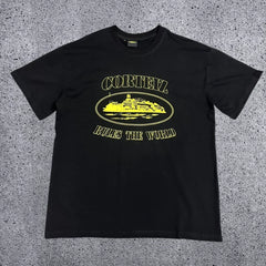 Corteiz "Rules The World" Alcatraz Graphic Tee (Black & Yellow Edition)