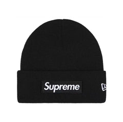 Supreme New Era Box Logo Beanie Fw25 Black Knit Cuffed Hat