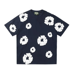 Denim Tears Cotton Wreath Navy Unisex Short Sleeve T Shirt