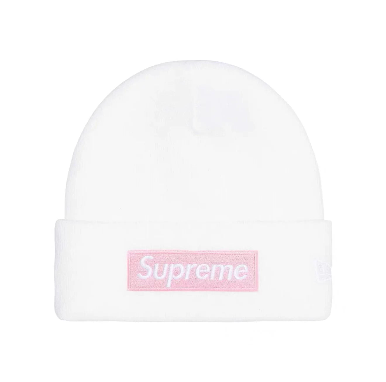 Supreme New Era Box Logo Beanie Fw25 White Knit Cuffed Hat